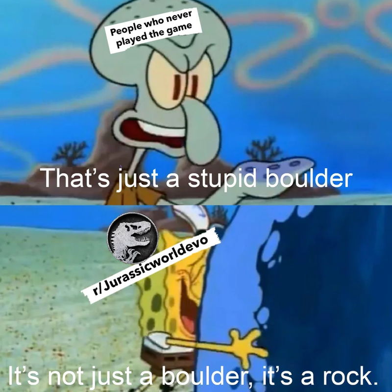 Illustration for article titled Jurassic World Evolution Fans Are VERY Excited About Rocks